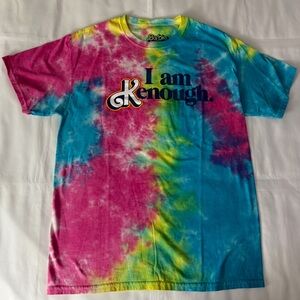 Hot Topic Barbie The Movie Tie-Dye Short Sleeve “I am Kenough.” T-Shirt